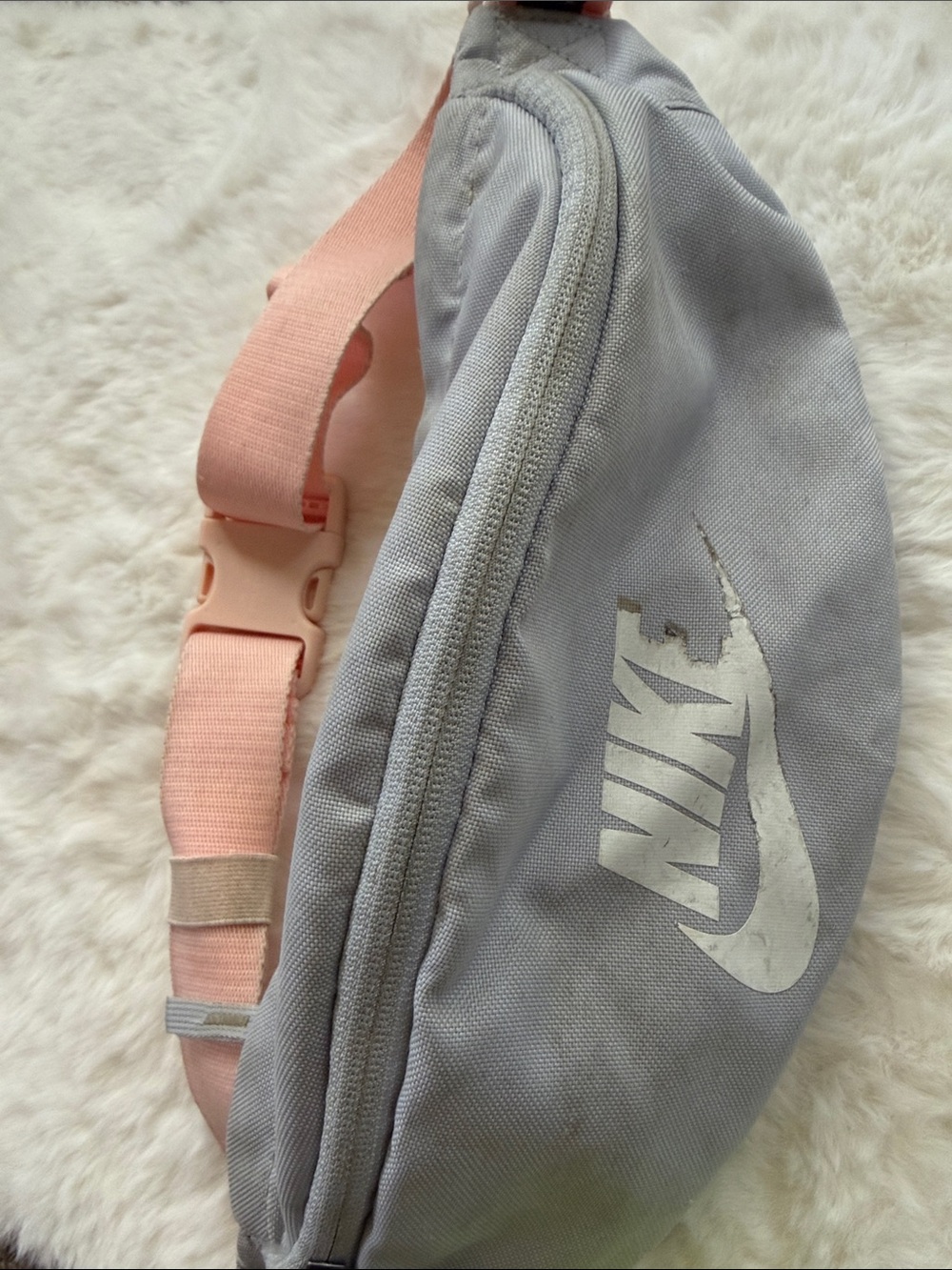 Nike Gray and Pale Pink Crossbody Waist Bag - Picture 3 of 5